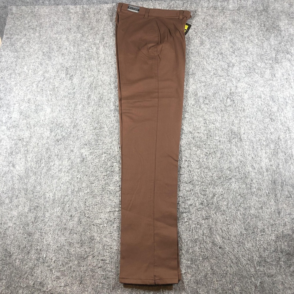 Vintage Rockies Womens 27/5 Long Brown‎ Twill Pleated Straight Leg Pants Stretch